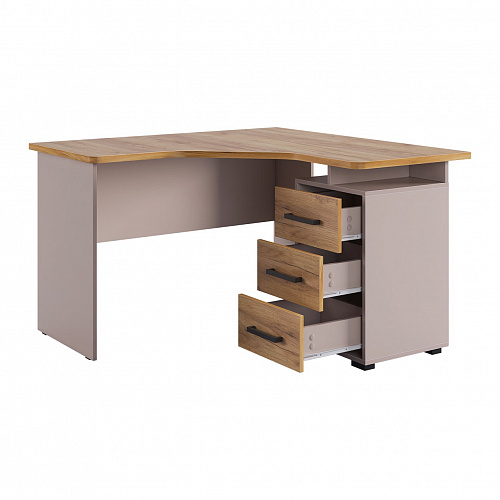 Стол компьютерный Лайт-2 1200 угловой кашемир/дуб крафт золотой