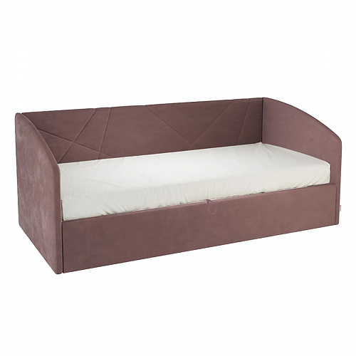 Кровать с подъемным механизмом Квест (Софа) 90х200 пудра (велюр)