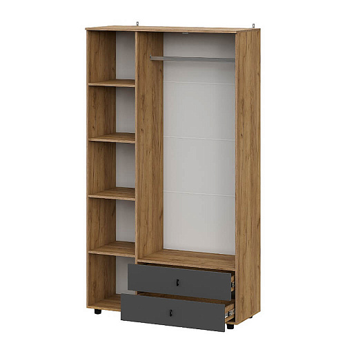 Шкаф Байкал трехстворчатый (с ящиками) Дуб Золотой/Графит