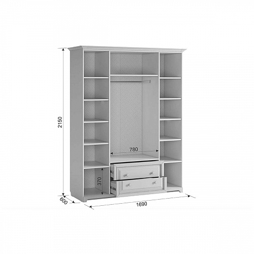 Шкаф 4-створчатый Белла белый/джелато софт