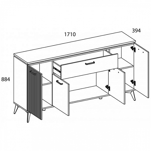 Комод VINATI 4D1S ПЕРСИДСКИЙ ЖЕМЧУГ/АМАРОК