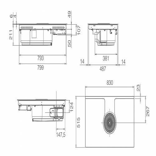Варочная панель с вытяжкой ELICA NIKOLATESLA ONE EVO BL/A/83-PRF0196318