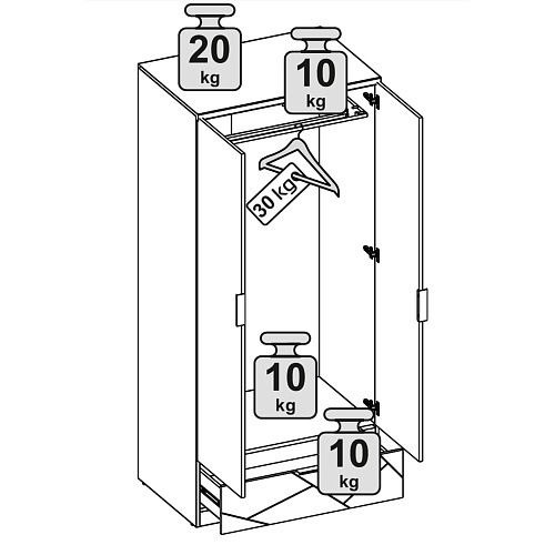 Шкаф KAYLAS 2DG1S  Дуб наварра/Эко джелато