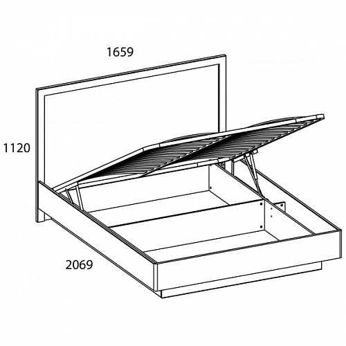 Кровать с подъемным механизмом JAZZ 160-2 Каштан найроби