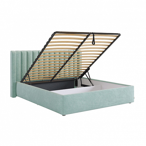Кровать с подъемным механизмом Ева 160х200 мята (велюр)
