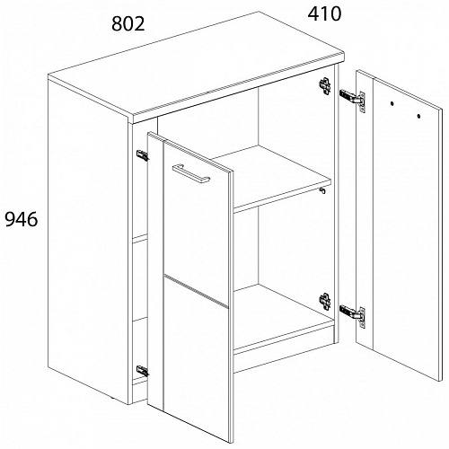 Тумба DOORSET 2D Дуб наварра