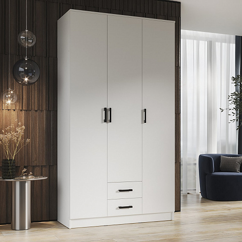 Шкаф Трио без зеркала Белый гладкий