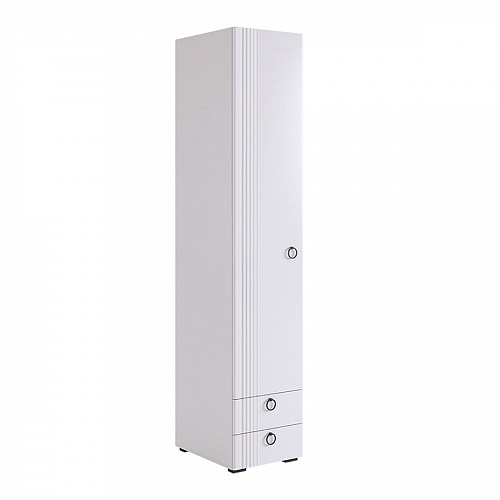 Шкаф однодверный Ева 101.01 белое дерево/белый матовый