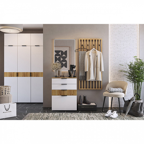 Комод Бери дуб крафт золотой/белое дерево