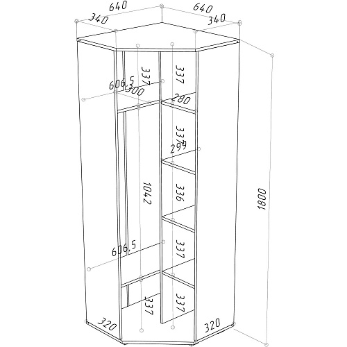Шкаф угловой НК FUN Дуб вотан/Белый