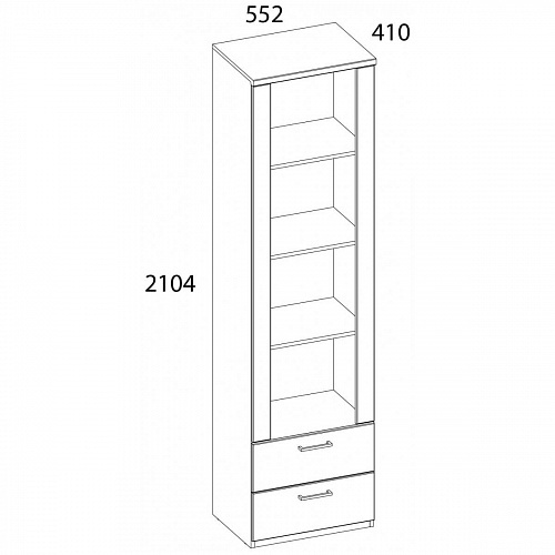 Шкаф открытый DOORSET 2S4N Дуб наварра