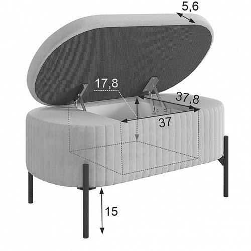 Пуф Винни графит (велюр)