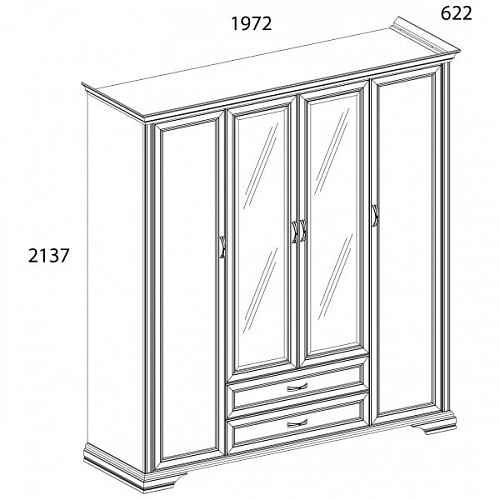 Шкаф 4D2S Z MONAKO Сосна винтаж