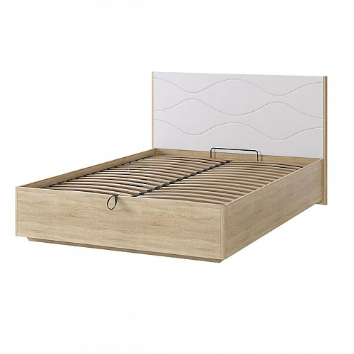 Кровать с подъемным механизмом Зара Люкс 140х200 дуб сонома/белый