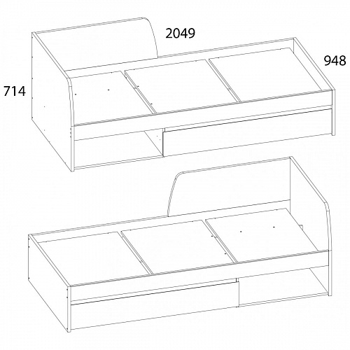 Кровать 90 JAZZ Каштан найроби/Оникс