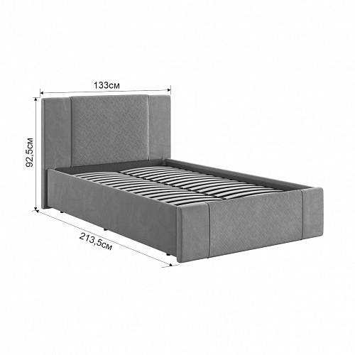 Кровать с подъемным механизмом Хлоя 120х200 латте (велюр)