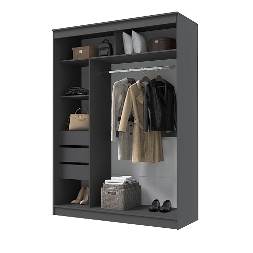 Шкаф-купе ГРАНД 1 1,6 Графит/Графит ЛДСП