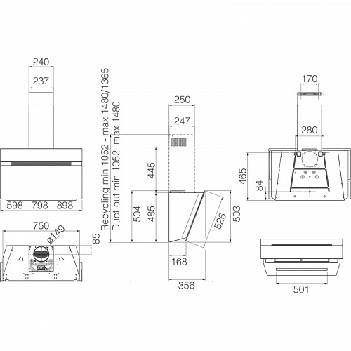 Вытяжка ELICA NEAT @ BL/A/60-PRF0199509