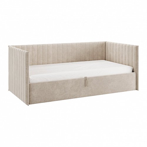 Кровать с подъемным механизмом Твикс (Софа) 90х200 капучино (велюр)