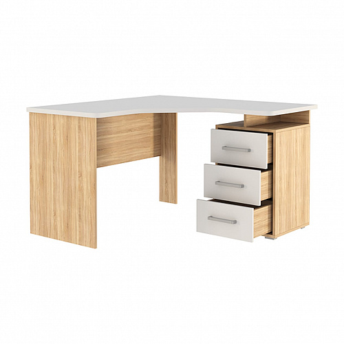Стол компьютерный Лайт-2 1200 угловой дуб сонома/белый