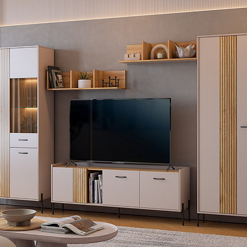 Гостиная Доминика К6 кашемир/дуб крафт золотой