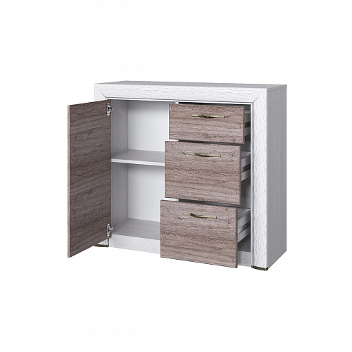 Комод 1D3S OLIVIA Вудлайн крем/дуб анкона