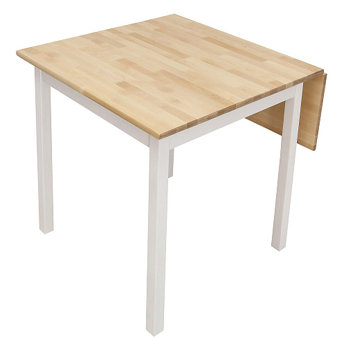 Стол раскладной малый ИДЕЯ массив Бесцветный (Лак)/СНЕГ