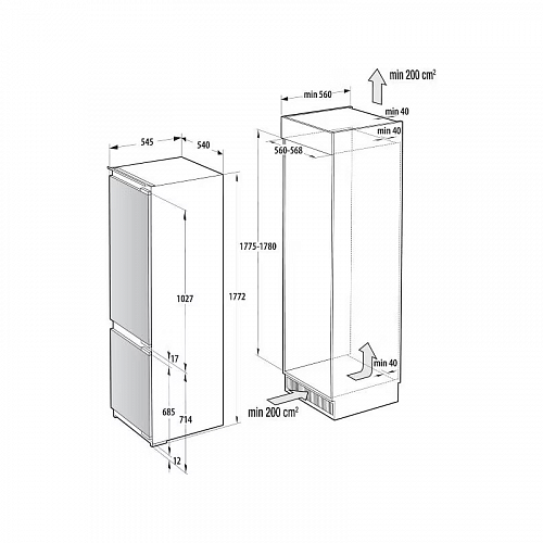 Встраиваемый холодильник Gorenje NRKI517142