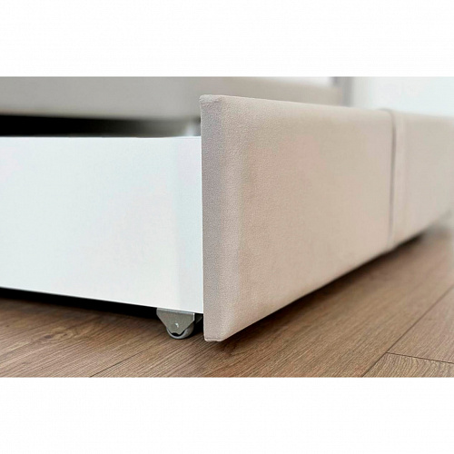 Кровать с ящиками Твикс 90х200 галька (велюр)