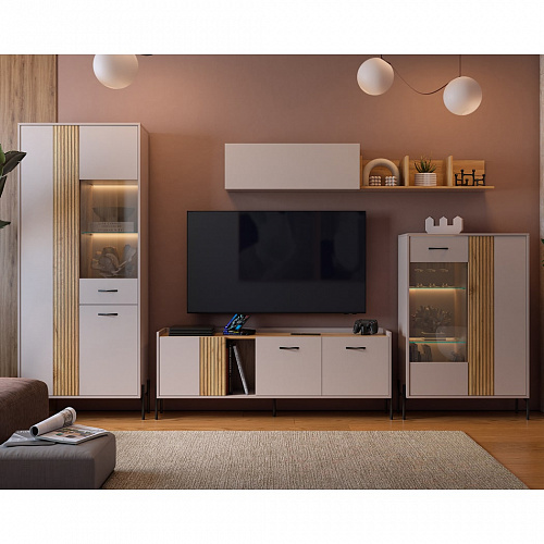 Гостиная Доминика К5 кашемир/дуб крафт золотой