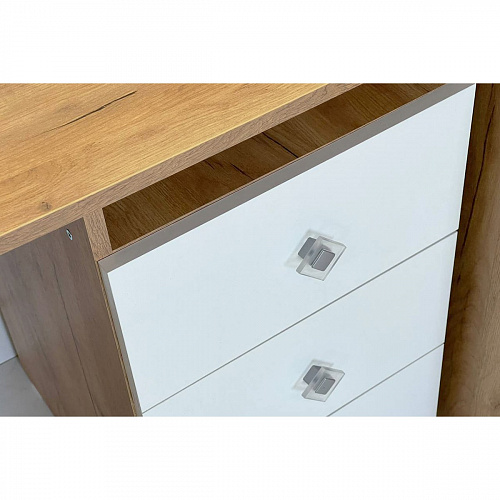 Стол компьютерный Форсаж дуб крафт золотой/белый