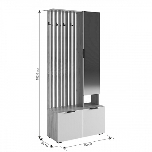 Прихожая Бери К3 дуб крафт золотой/белое дерево